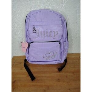 Juicy Couture kids purple Juicy Princess rhinestone Backpack  17" H x 12" W x 5"